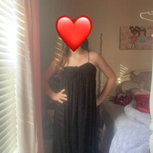 Ruffled Black Maxi Dress for going out